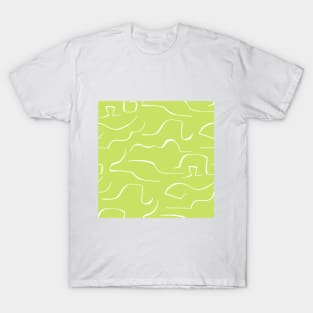 Yellow green color wavey pattern T-Shirt